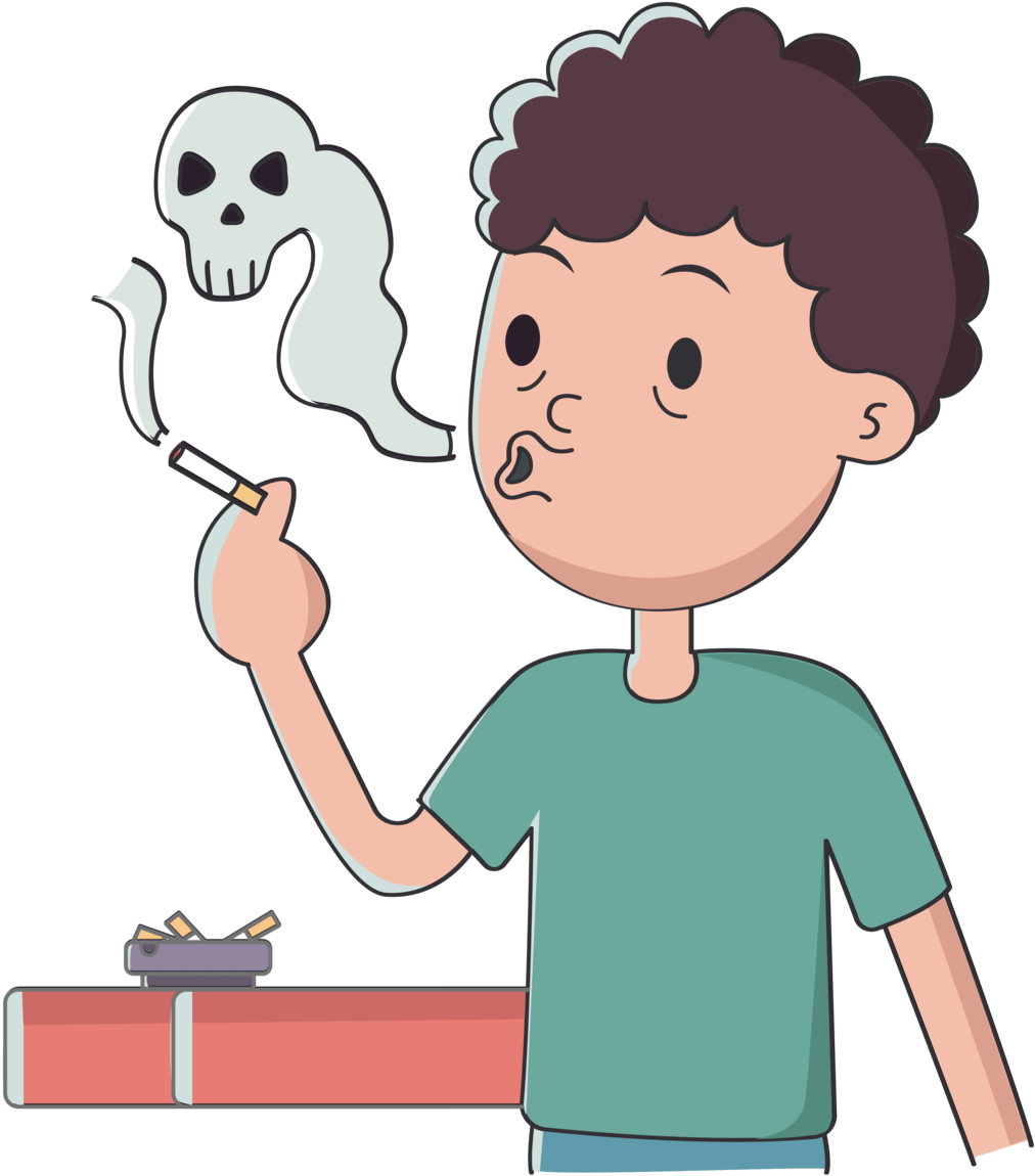 No Smoking Awareness Cartoon PNG Image