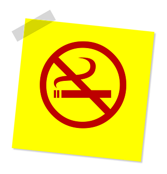 No Smoking Signon Yellow Background PNG Image