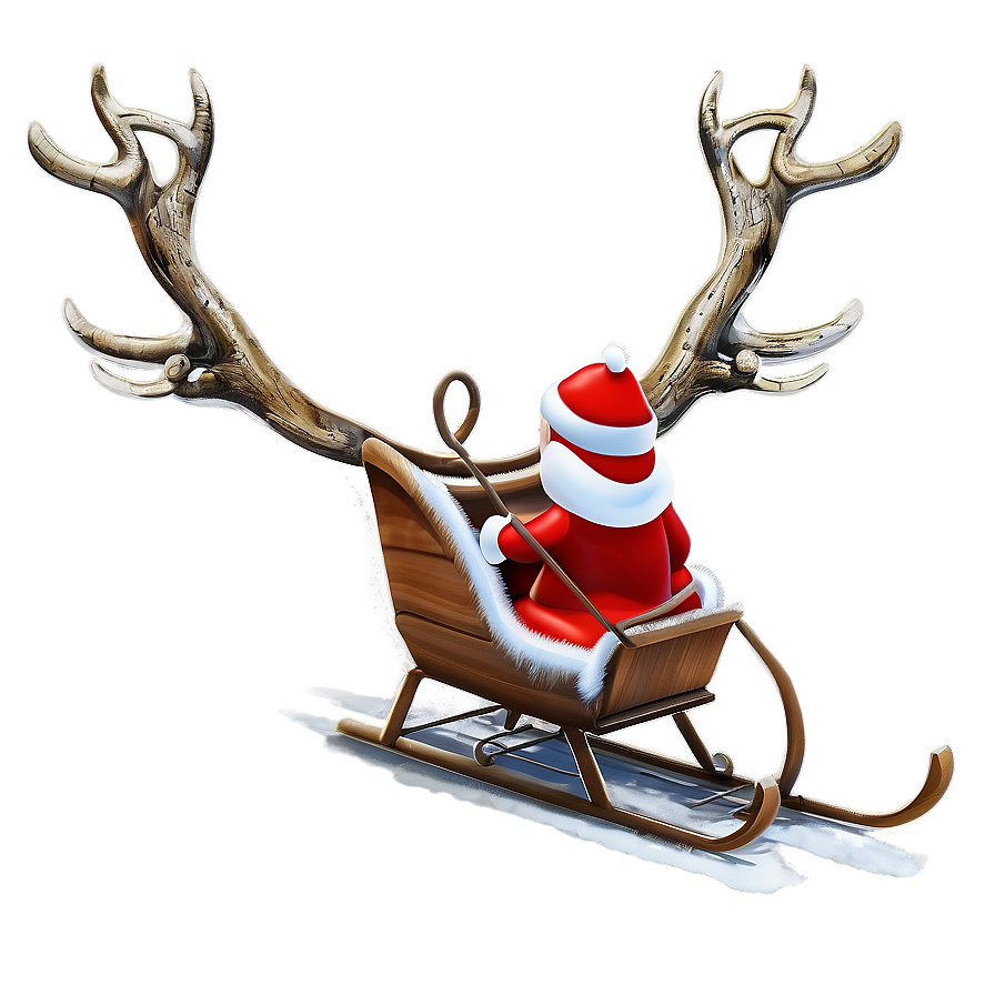 Noel Reindeer Sleigh Png Fdh92 PNG Image