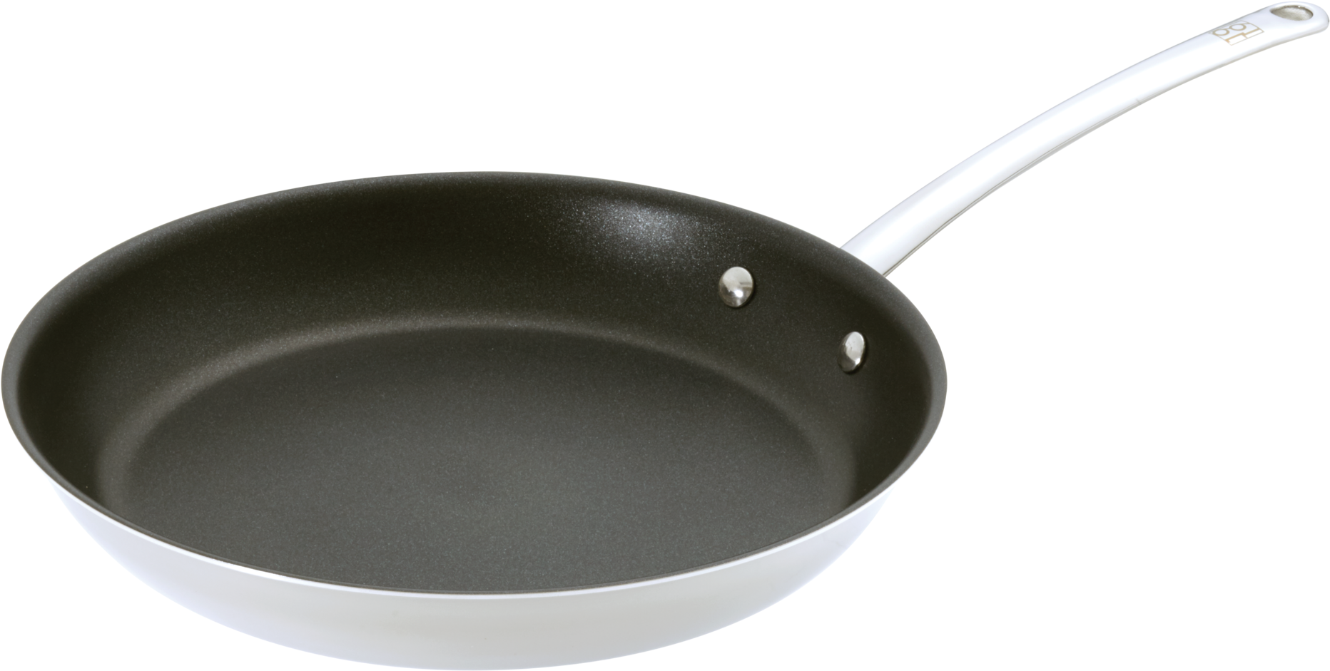 Nonstick Frying Pan White Handle PNG Image