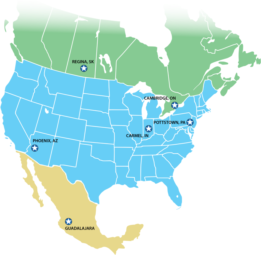 North America Mapwith Star Markers PNG Image