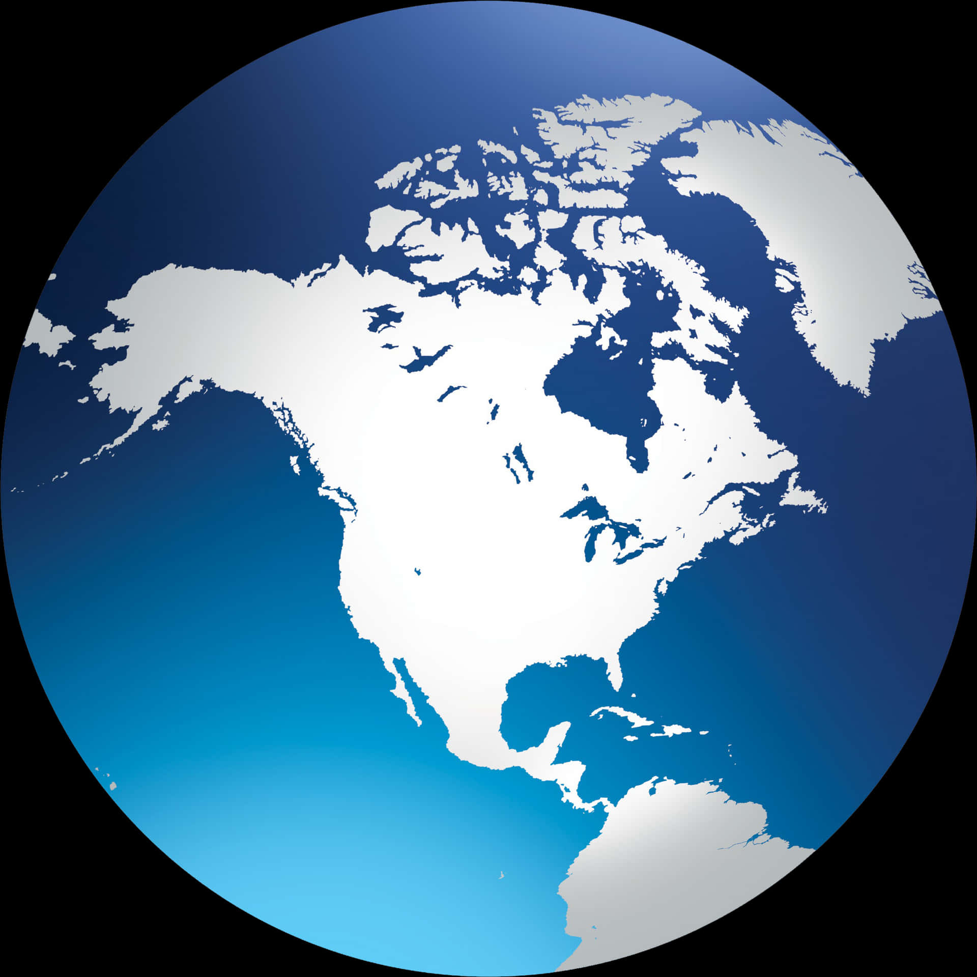 North American Globe View PNG Image