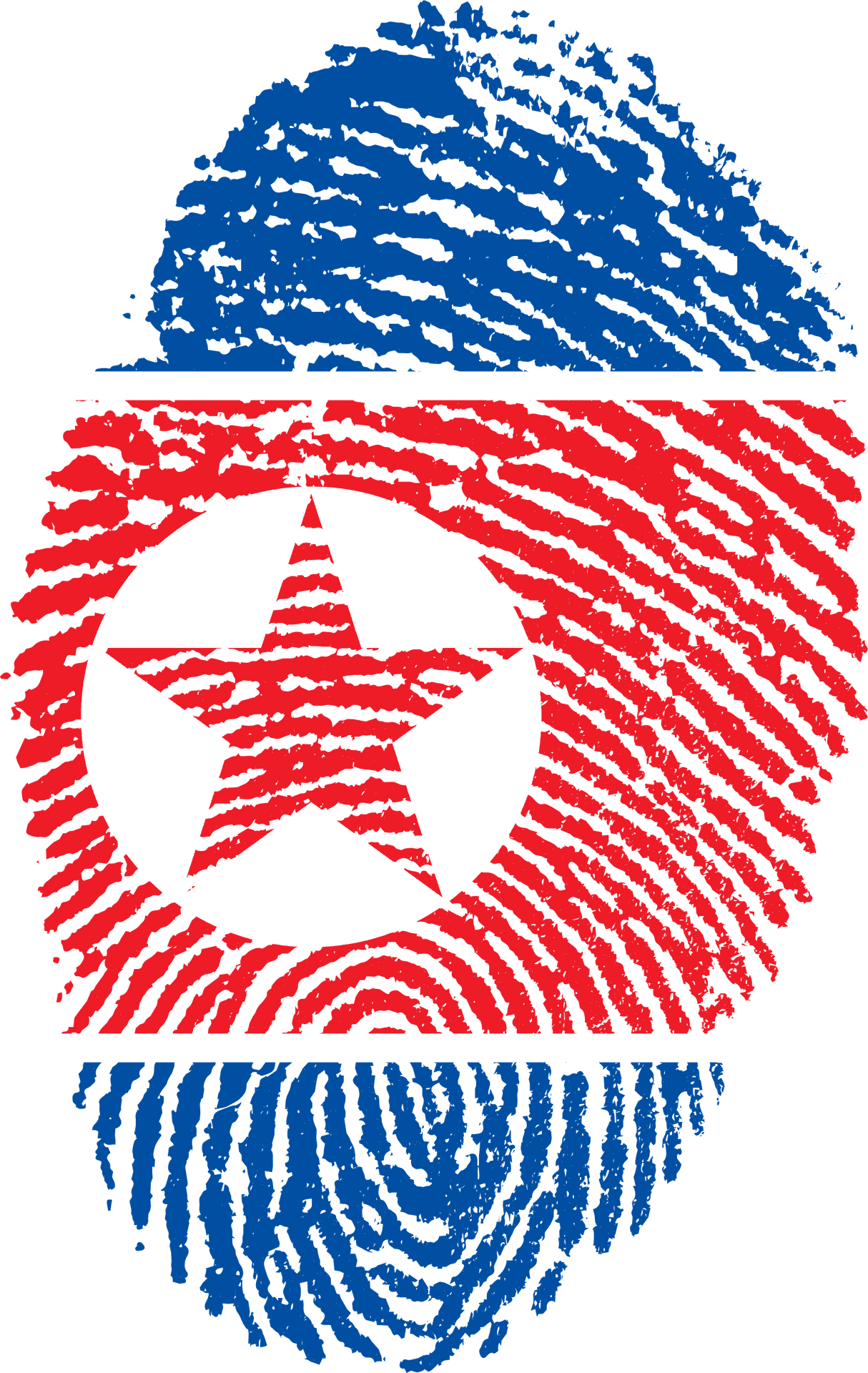 North Korean Flag Fingerprint PNG Image