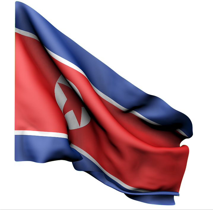 North Korean Flag Waving PNG Image