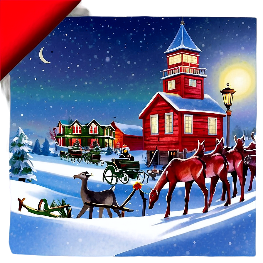 North Pole Holiday Greeting Card Png Vxh77 PNG Image