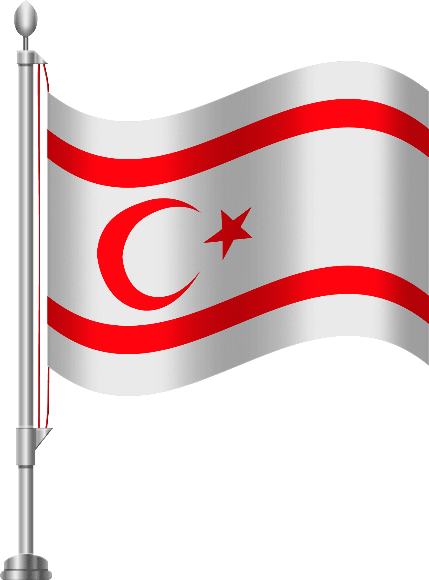 Northern Cyprus Flag Illustration PNG Image