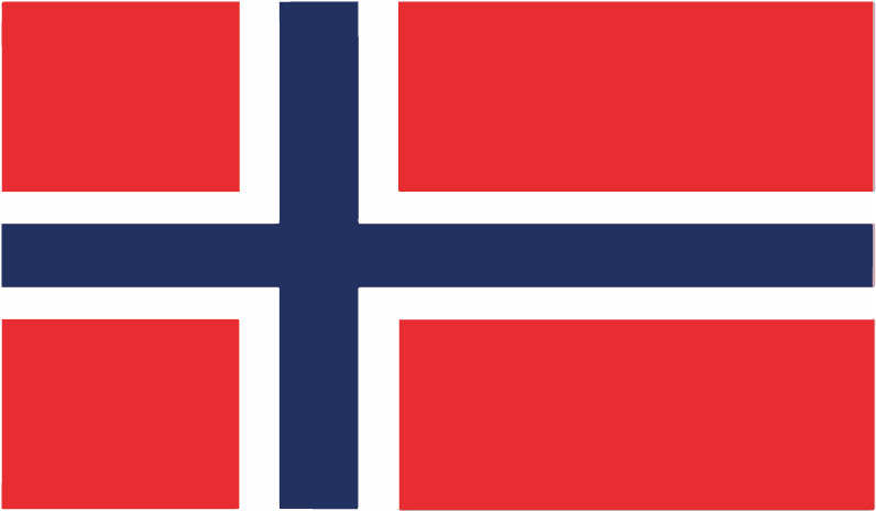 Norwegian Flag Red Blue Cross PNG Image