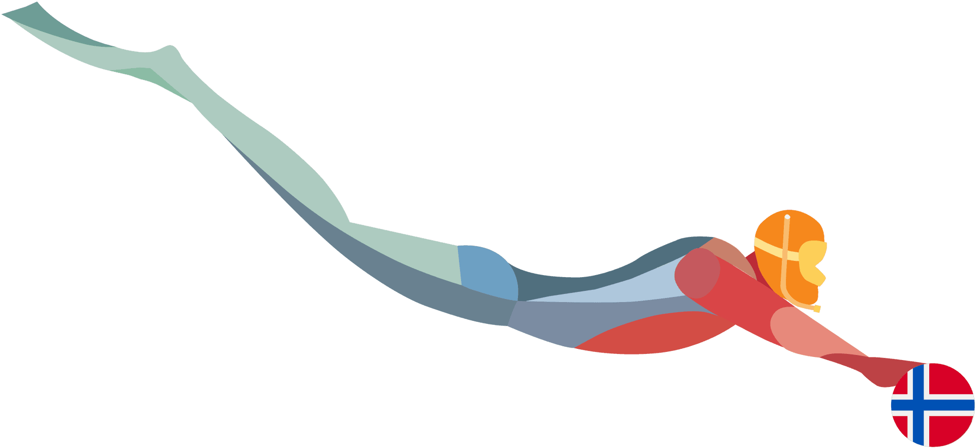 Norwegian Flag Ribbon Graphic PNG Image