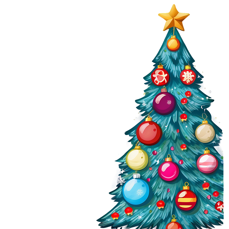 Nostalgic Cute Christmas Tree Png Afg PNG Image