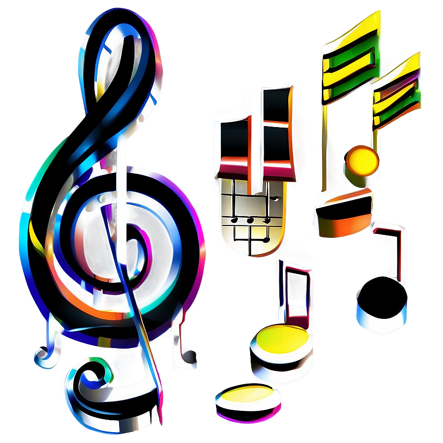 Notas Musicales Stylized Png 06122024 PNG Image