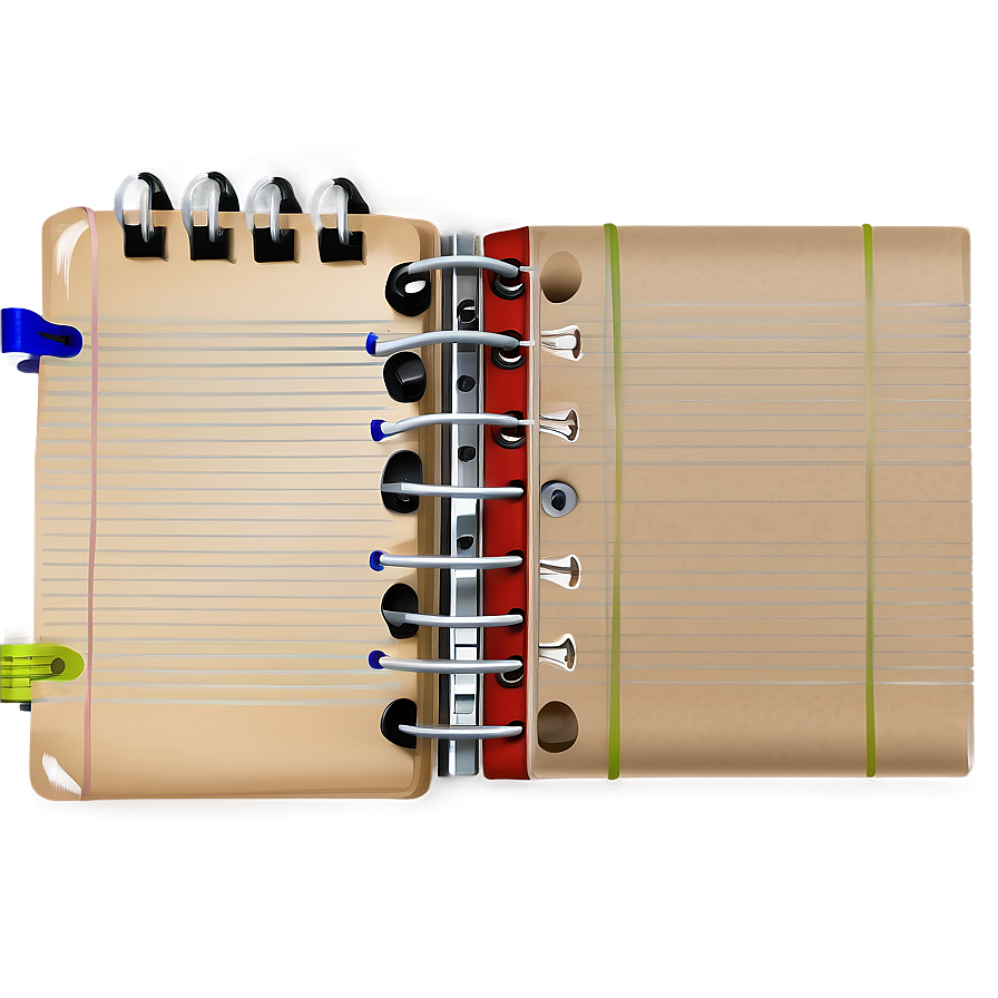 Notebook Paper With Binder Png 05252024 PNG Image