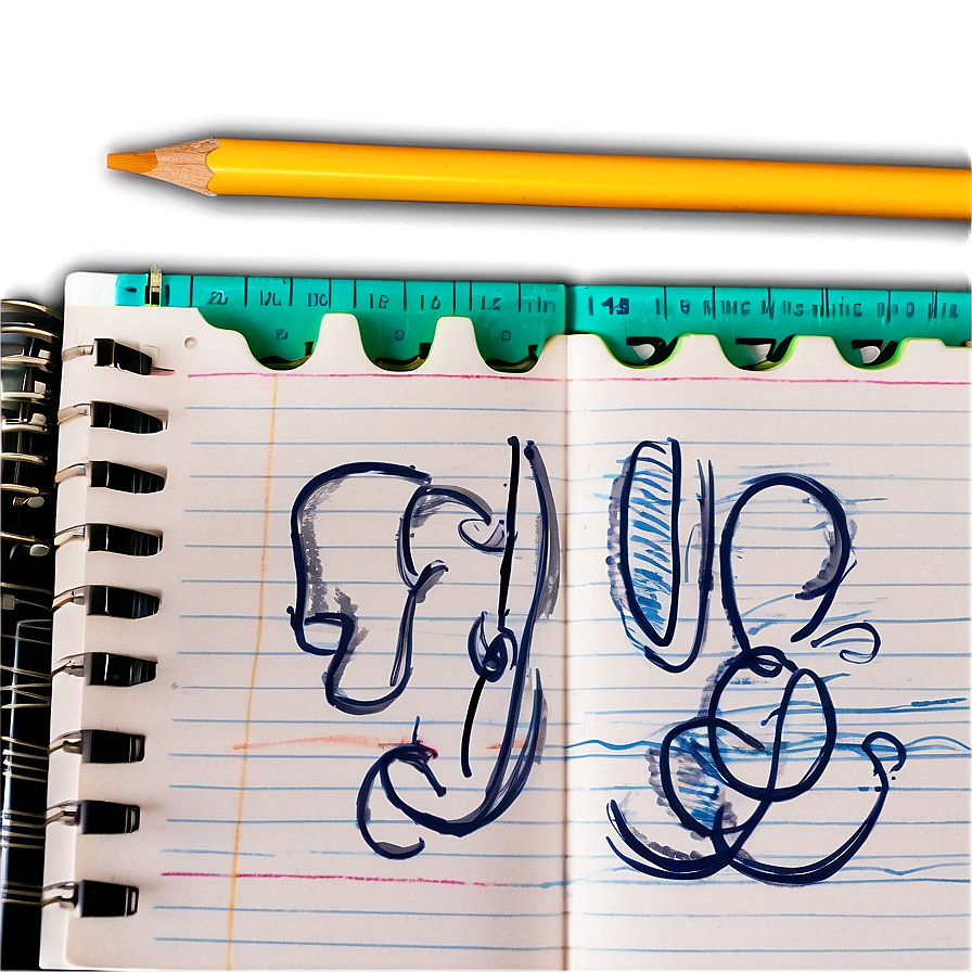 Notebook Paper With Doodles Png 96 PNG Image