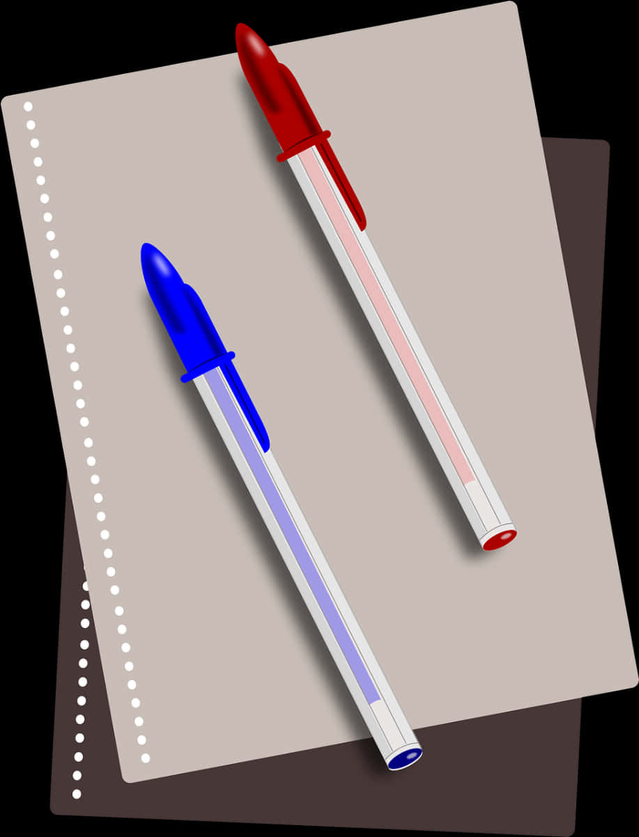 Notebookand Pens Illustration PNG Image