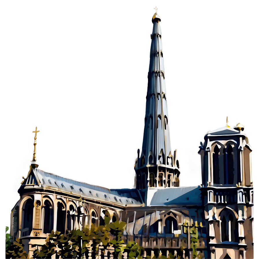 Notre Dame Detailed Spire Png Ejr PNG Image