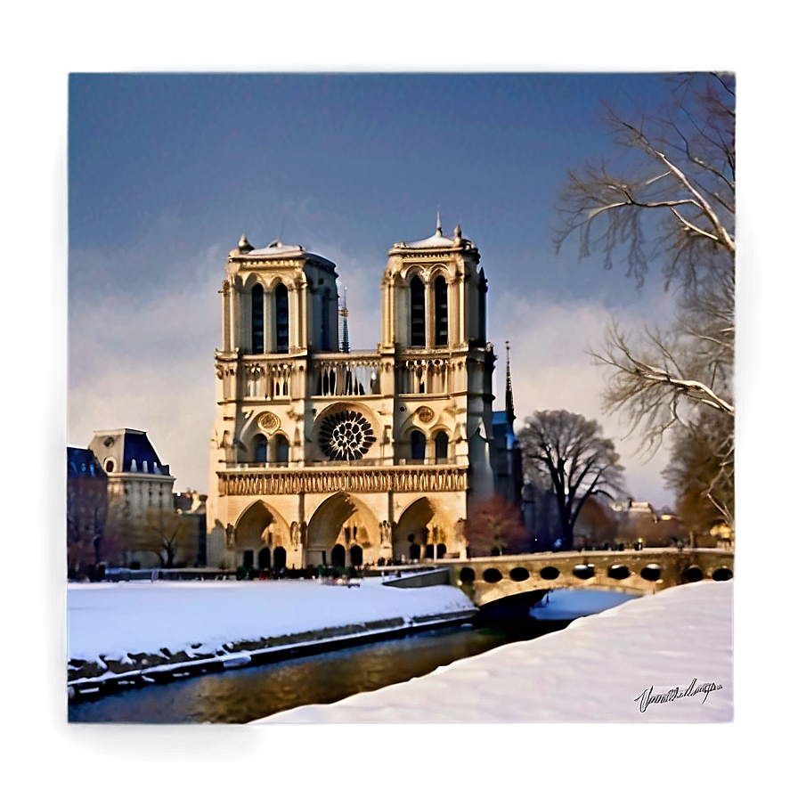 Notre Dame Winter Scene Png 77 PNG Image