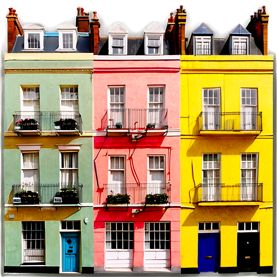 Notting Hill Colorful Houses Png 26 PNG Image