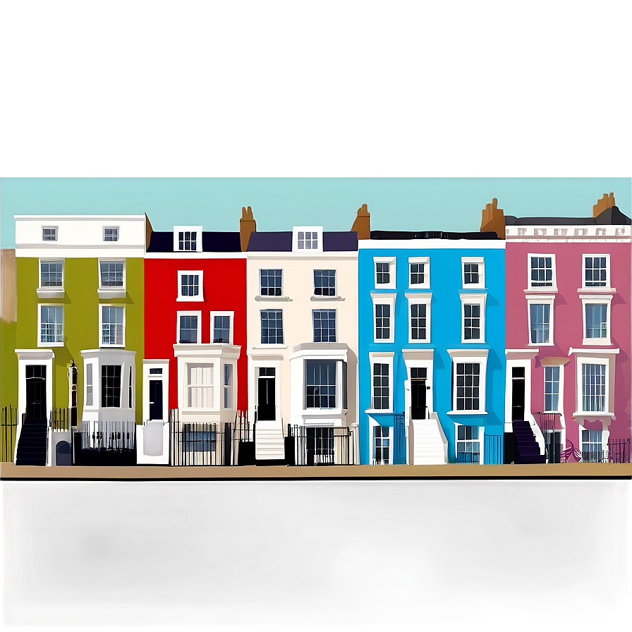 Notting Hill Colorful Houses Png Eut61 PNG Image