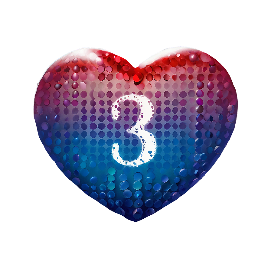 Number 3 In Heart Png Yui44 PNG Image