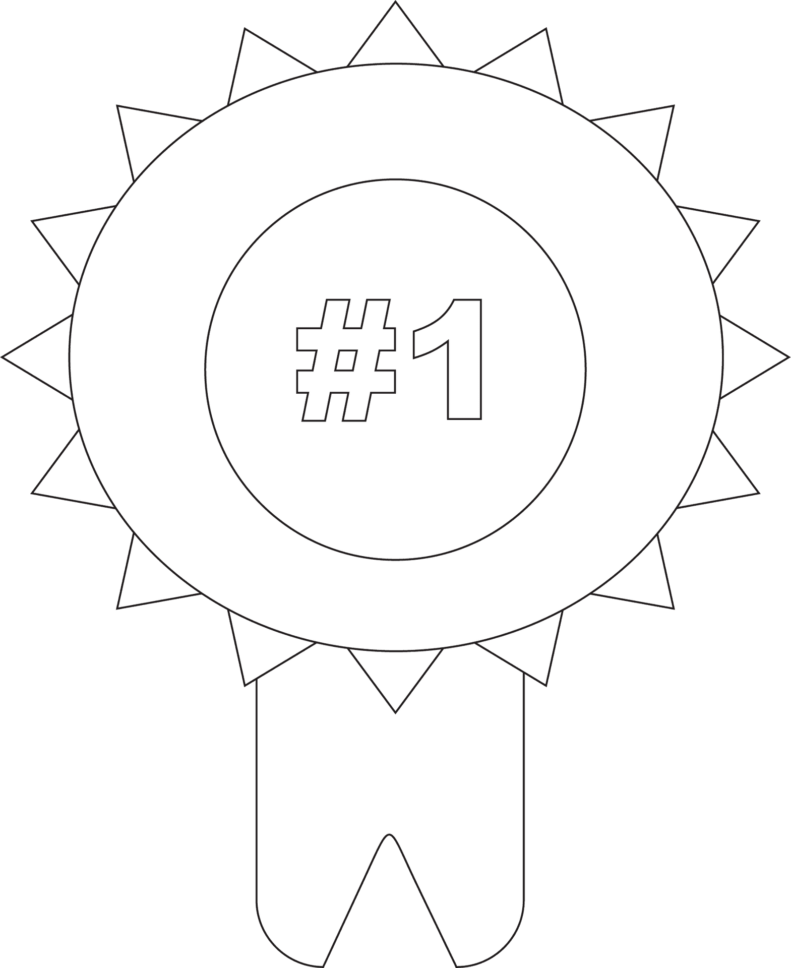 Number One Award Ribbon Vector PNG Image