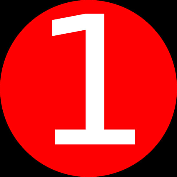 Number One Inside Red Circle PNG Image