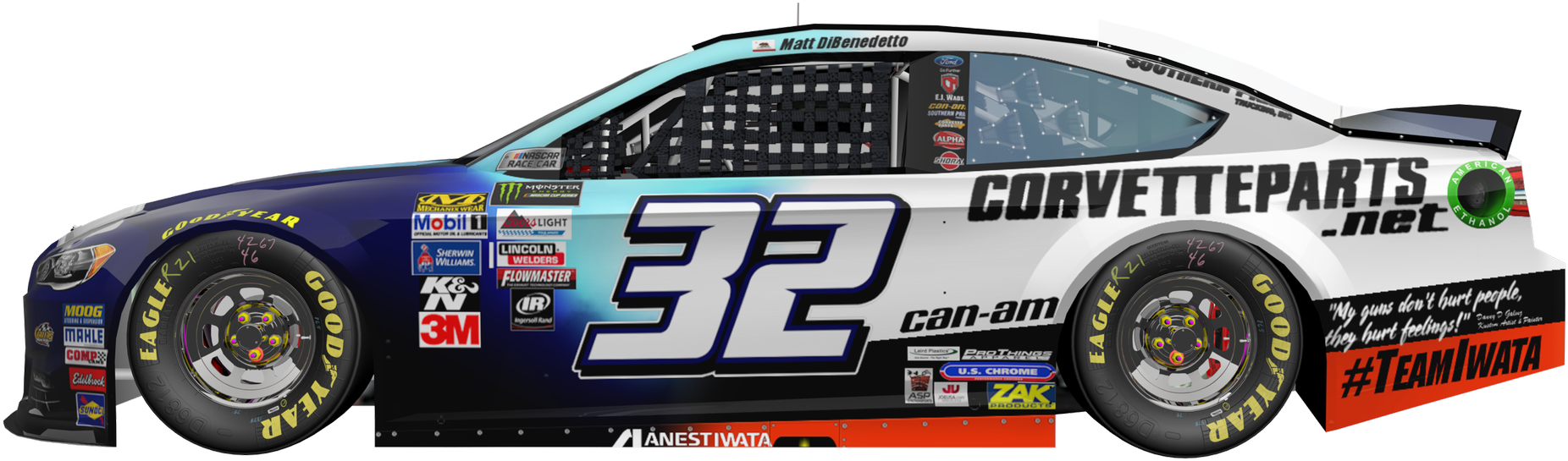 Number32 Racing Car Side View PNG Image