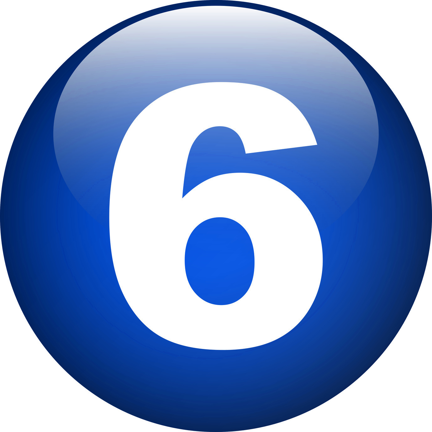 Number6 Blue Circle Icon PNG Image