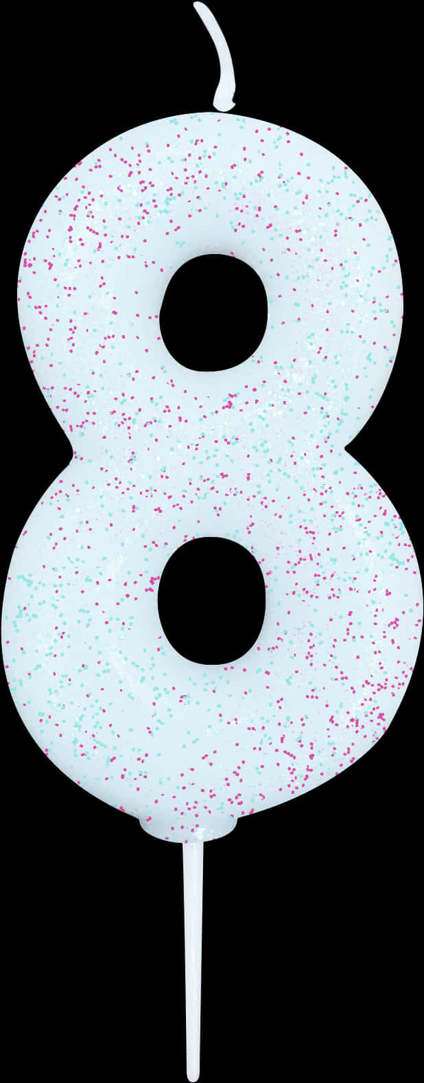 Number8 Candlewith Dot Texture PNG Image