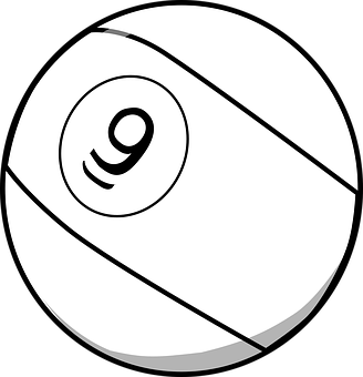 Number9 Billiard Ball PNG Image