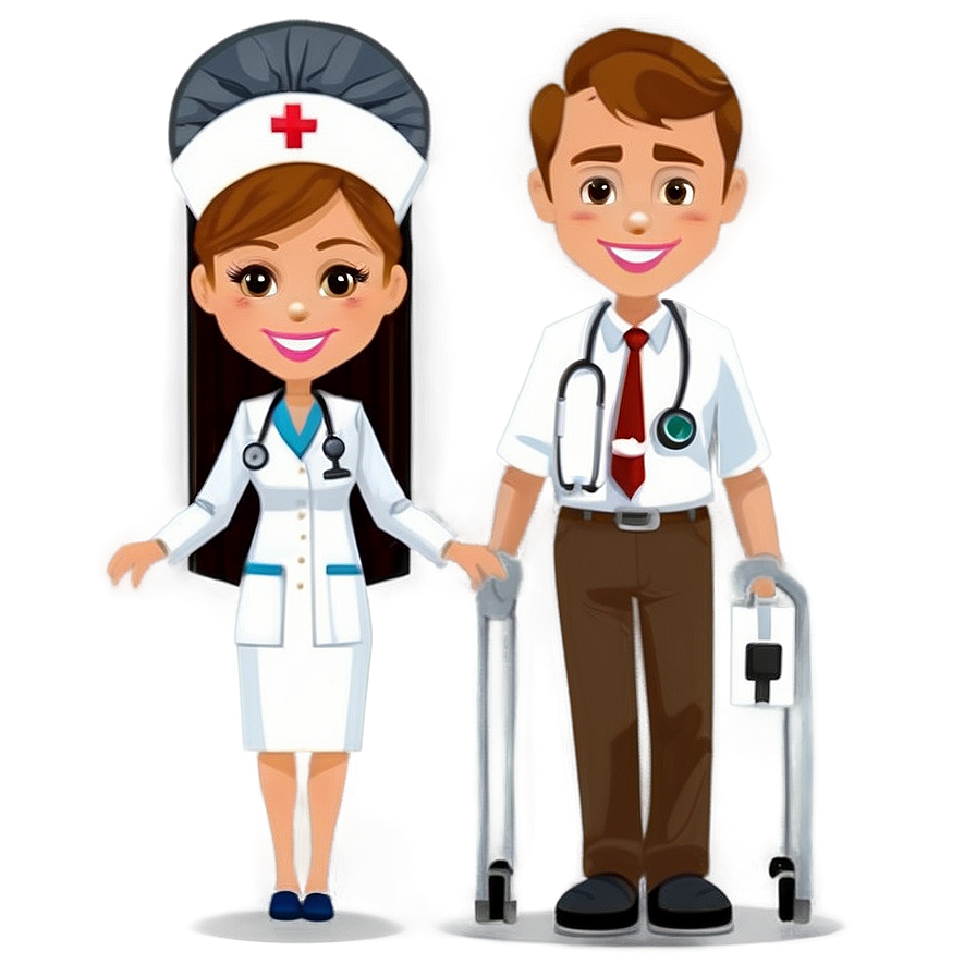 Nurse And Doctor Cartoon Png Lwj PNG Image