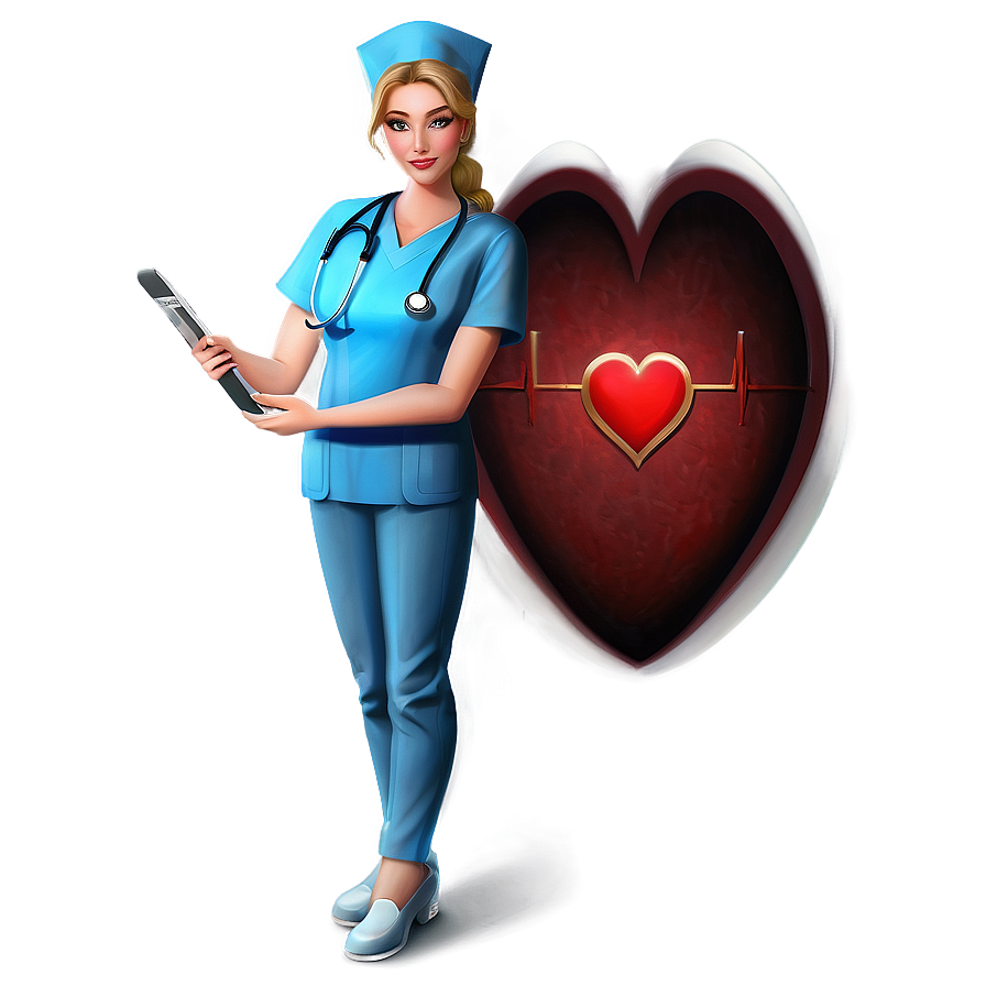 Nurse With Heart Symbol Png Nux97 PNG Image