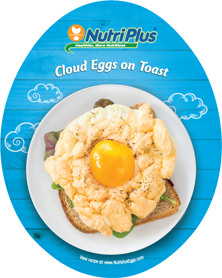 Nutri Plus Cloud Eggson Toast Recipe PNG Image