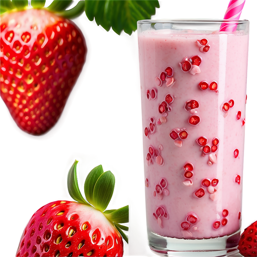 Nutritious Strawberry Milk Beverage Png Fcl6 PNG Image