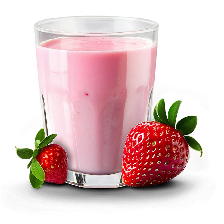 Nutritious Strawberry Milk Beverage Png Sch26 PNG Image