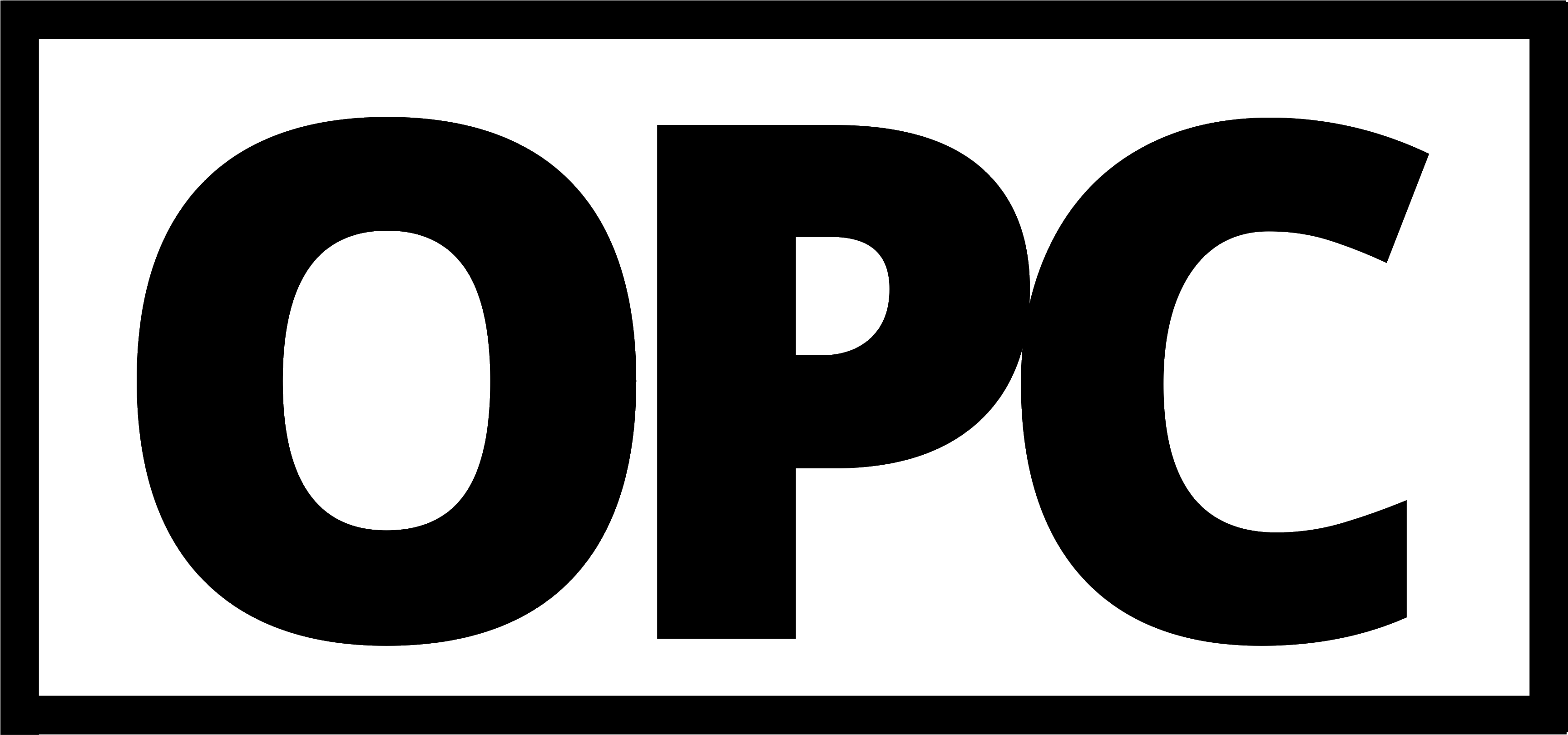 O P C Logo Blackon Blue Background PNG Image