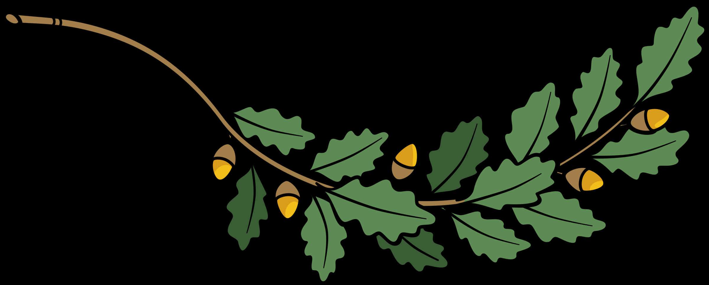 Oak Leaf Branch Clipart PNG Image