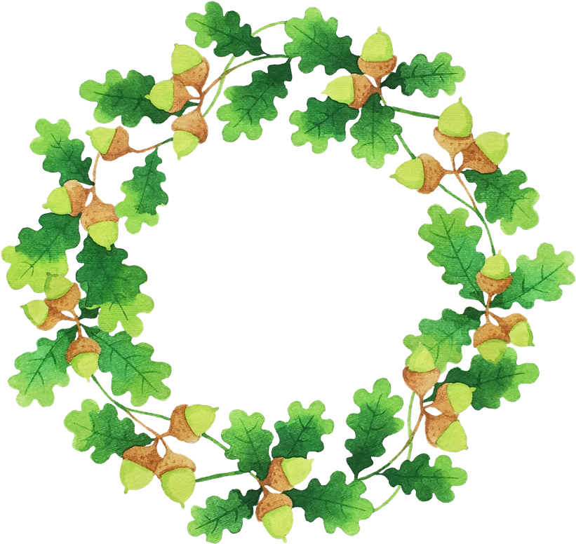 Oak Leaf Garland Illustration PNG Image