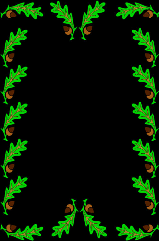 Oak Leaves Frame Design PNG Image