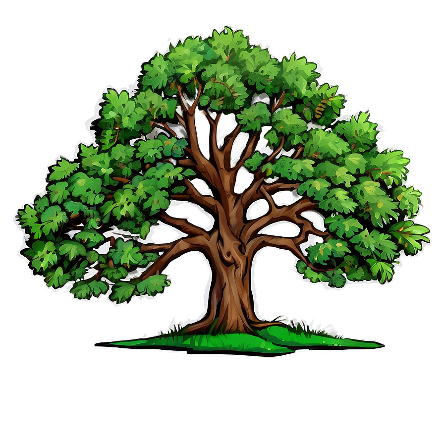 Oak Tree Line Art Png Mgo3 PNG Image