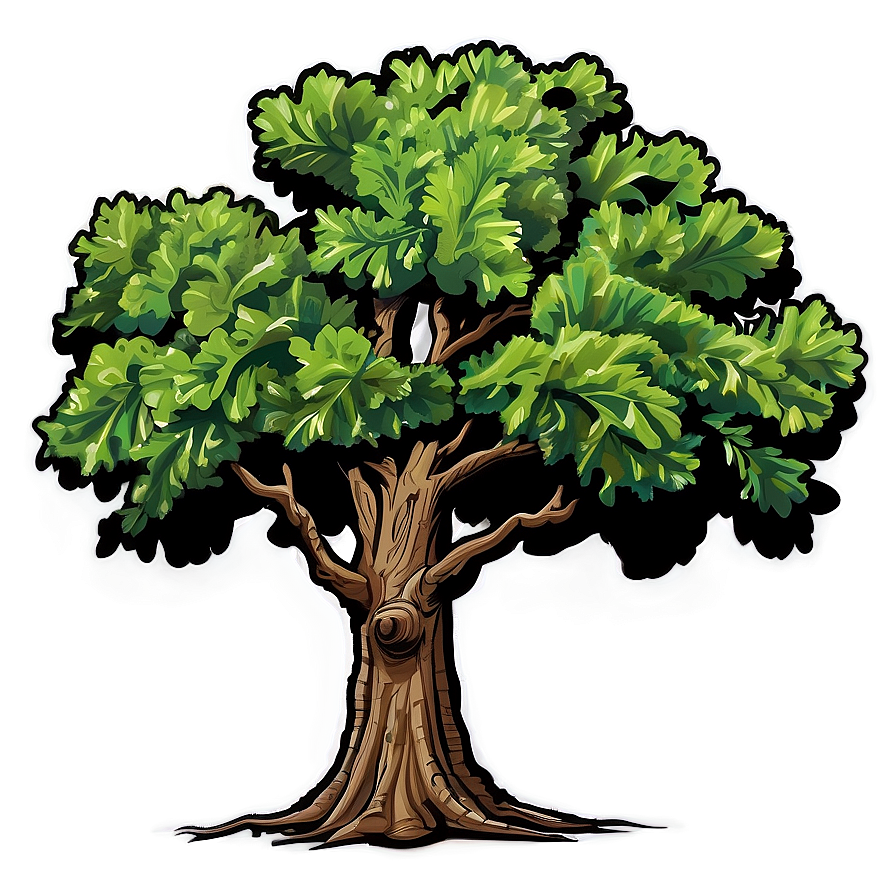 Oak Tree Line Art Png Nlx29 PNG Image