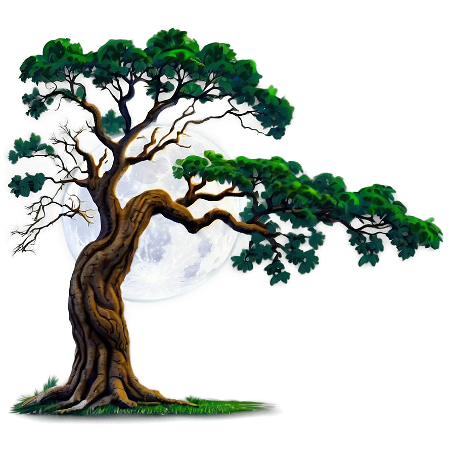 Oak Tree Moonlight Png Lvd PNG Image