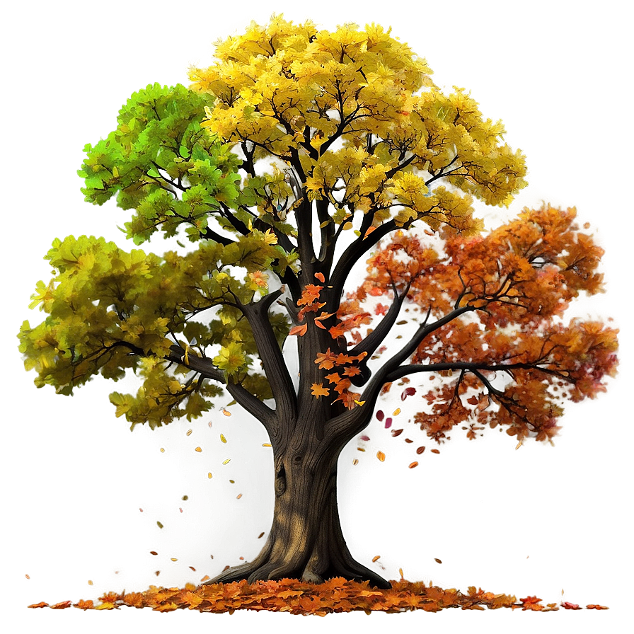 Oak Tree Through Seasons Png Hhi PNG Image