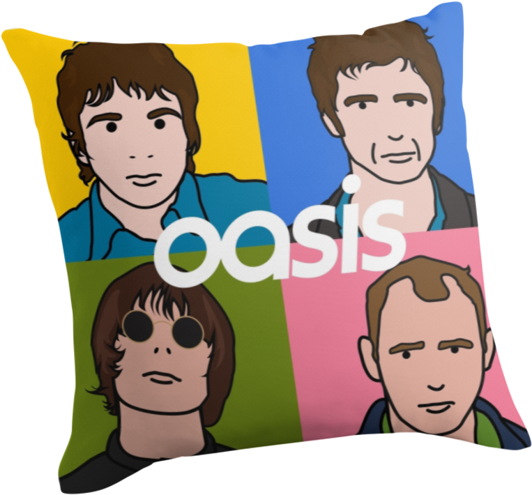 Oasis Band Cartoon Pillow PNG Image