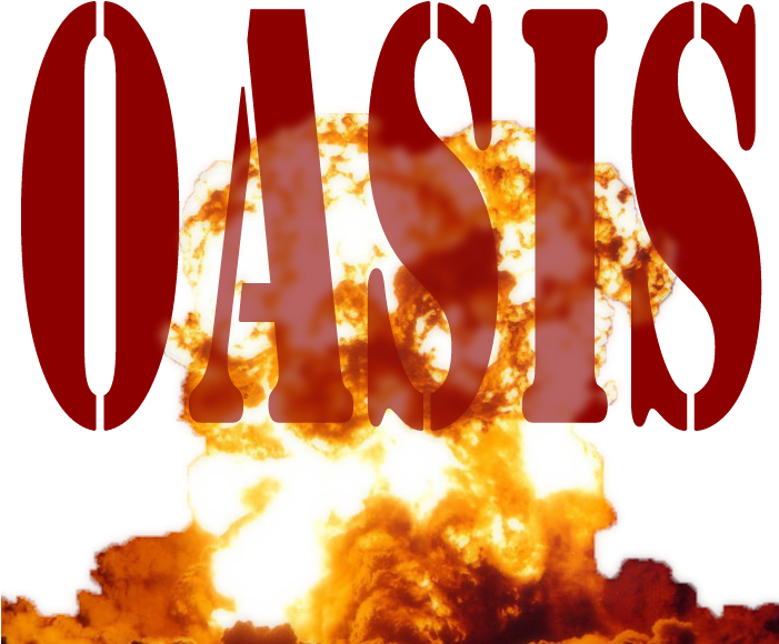 Oasis Band Name Explosive Backdrop PNG Image