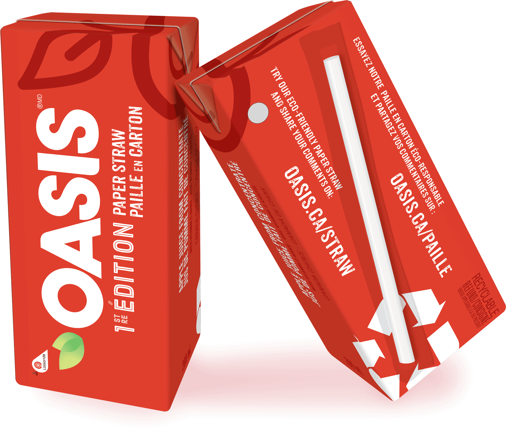 Oasis Eco Friendly Paper Straw Packaging PNG Image