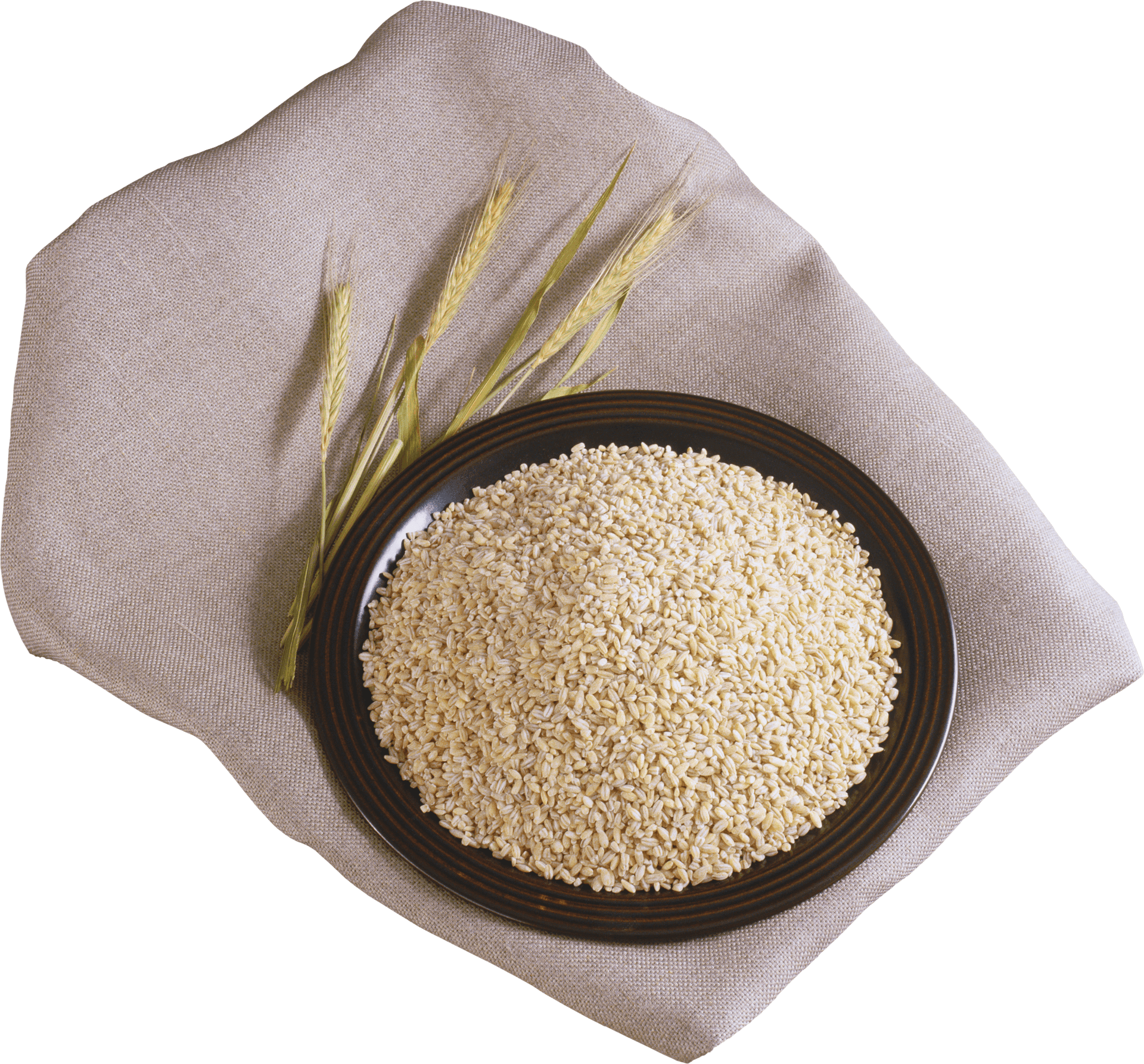 Oat Grainson Platewith Wheat Ears PNG Image