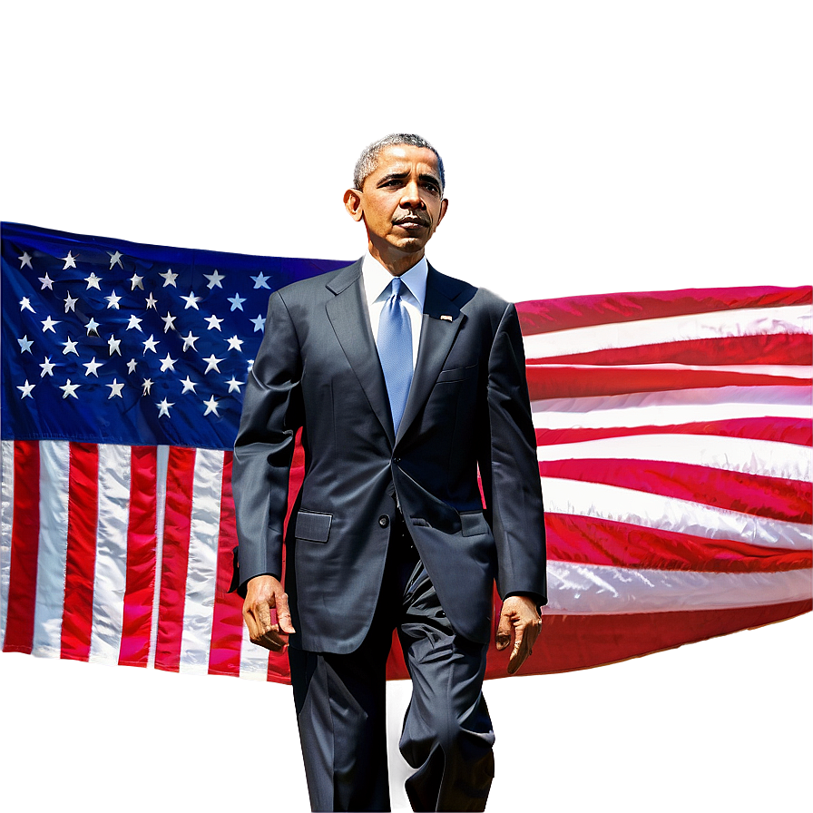 Obama And Flag Png Apa77 PNG Image