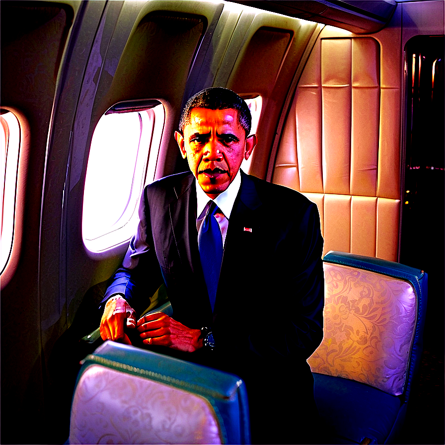 Obama On Air Force One Png Awt PNG Image