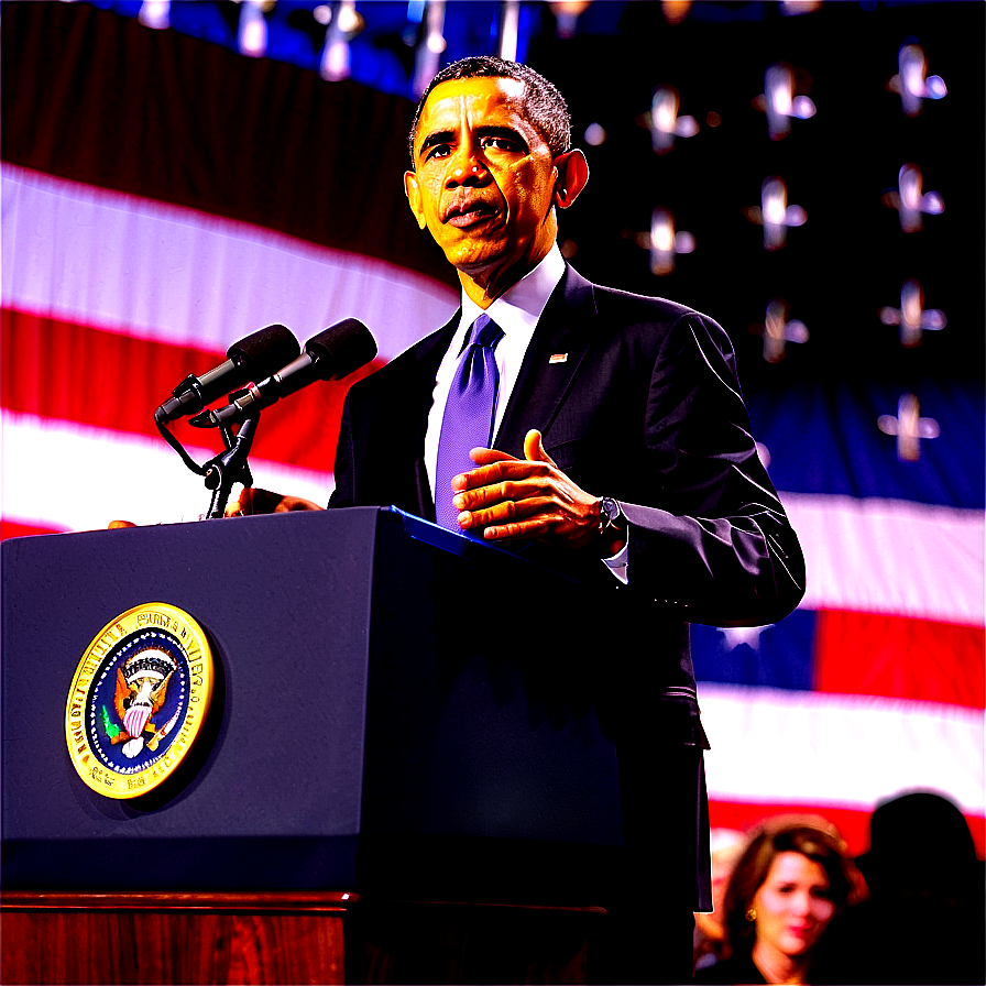 Obama On Stage Png Ntm34 PNG Image