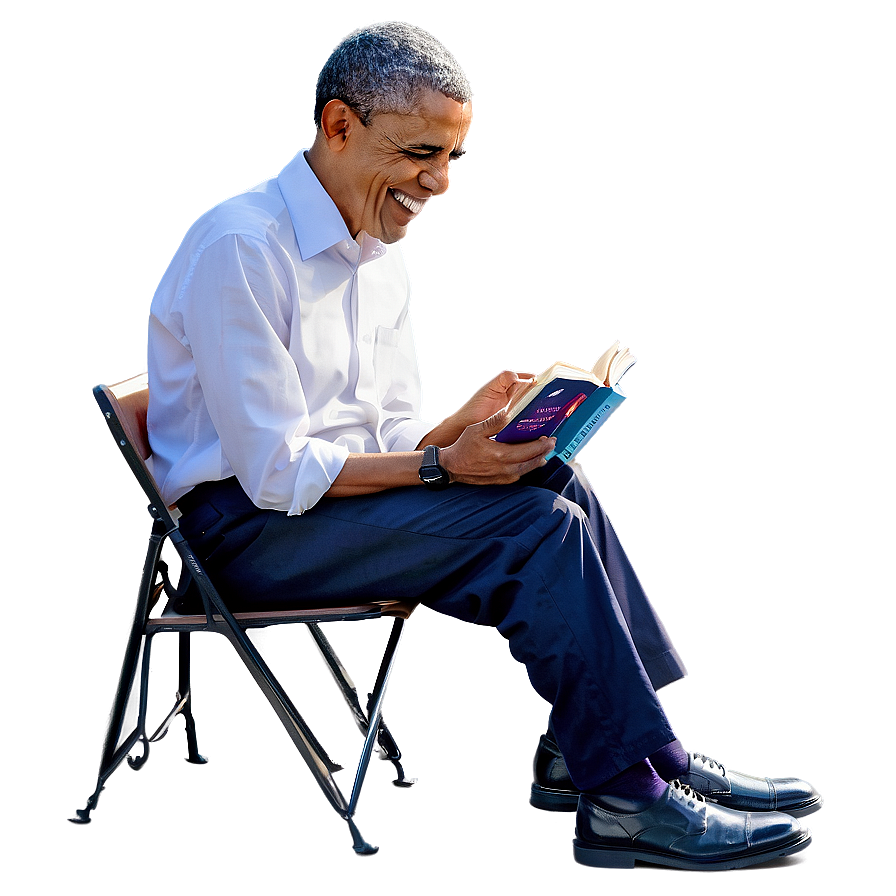 Obama Reading Book Png Bxo PNG Image