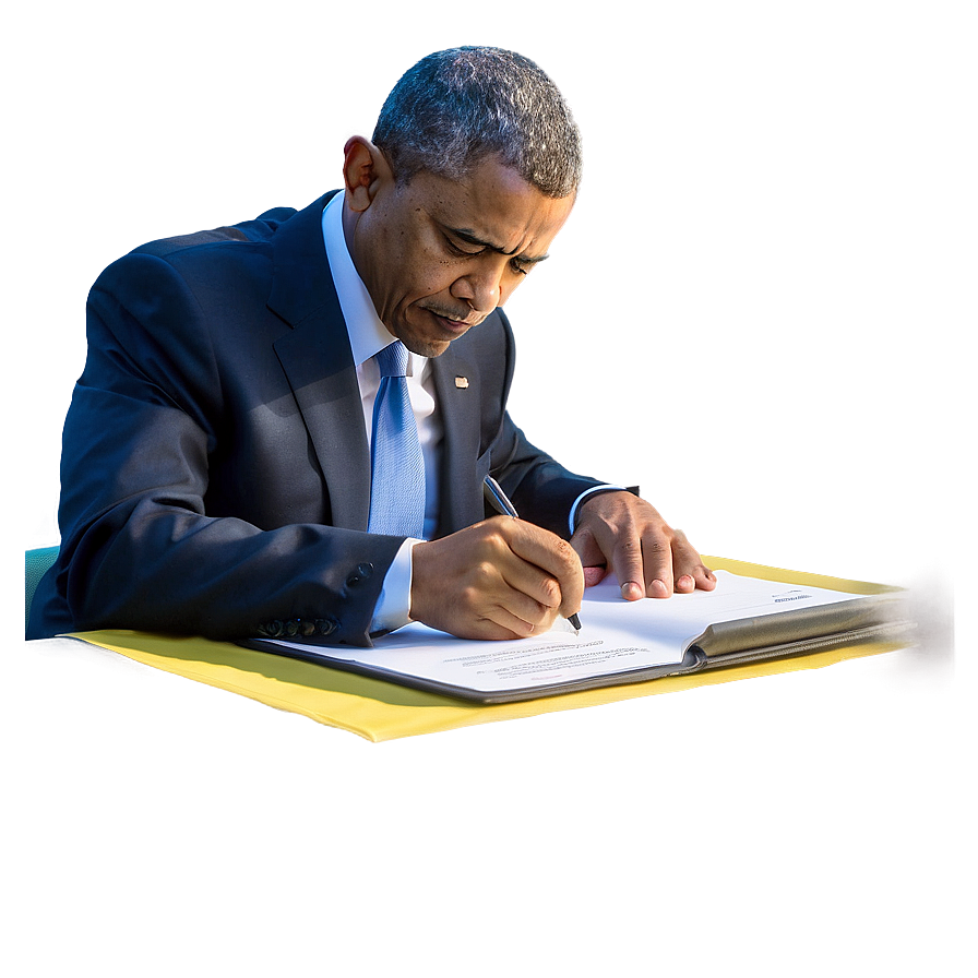 Obama Signing Bill Png Clb PNG Image